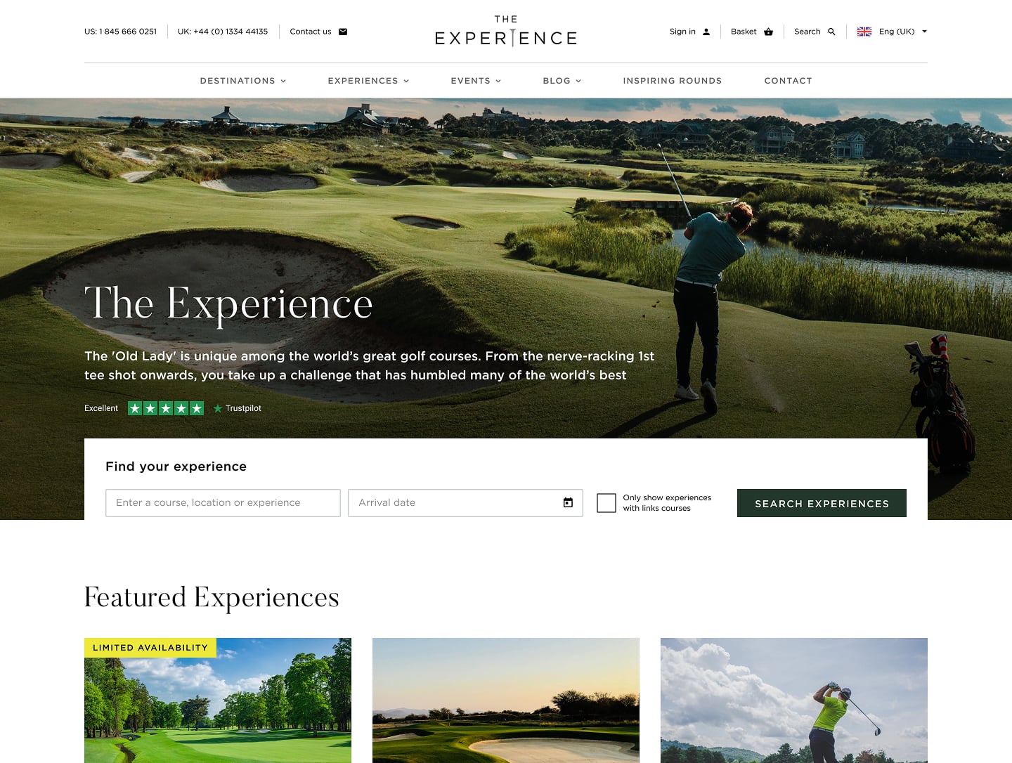 The Experience website mockup.